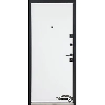 Вхідні Двері Тандем (квадро) 586/гладка Оксид чорний Весь декор/Білий матовий гладкий Булат-2