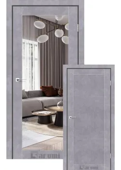 Двери Violeta бетон серый с односторонним зеркалом Darumi