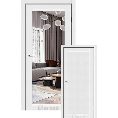 Межкомнатные Двери Violeta белый текстурный с односторонним зеркалом Darumi Ламинатин-0