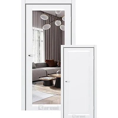 Межкомнатные Двери Violeta белый мат с односторонним зеркалом Darumi Ламинатин-0