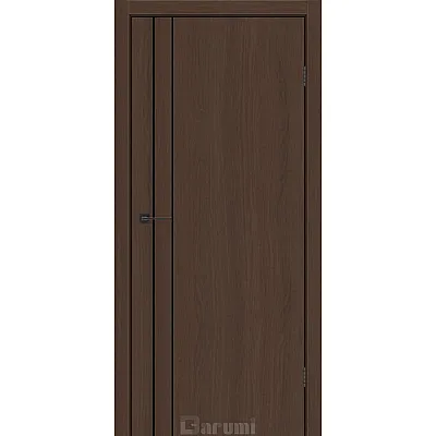 Міжкімнатні Двері Plato Line PTL-05 дуб каріні молдинг і торці алюміній чорний Darumi Ламінатин-0