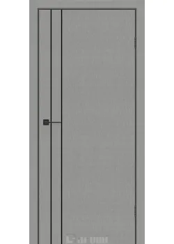 Двері Plato Line PTL-05 металевий грей молдинг і торці алюміній чорний Darumi
