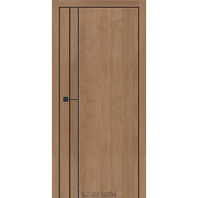 Міжкімнатні Двері Plato Line PTL-05 горіх кендал молдинг і торці алюміній чорний Darumi Ламінатин-0