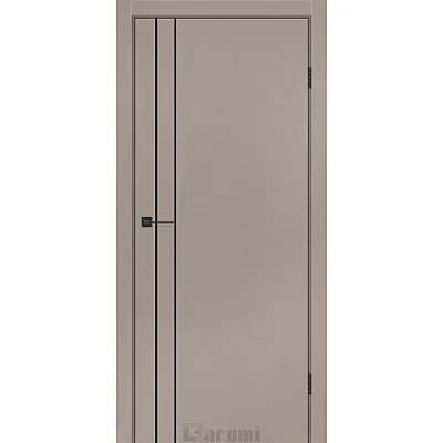 Міжкімнатні Двері Plato Line PTL-05 сірий краст молдинг і торці алюміній чорний Darumi Ламінатин-0