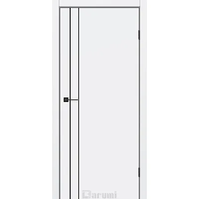 Міжкімнатні Двері Plato Line PTL-05 білий мат молдинг і торці алюміній чорний Darumi Ламінатин-0