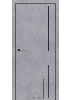 Двері Plato Line PTL-06 бетон сірий молдинг і торці алюміній чорний Darumi