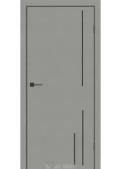 Двері Plato Line PTL-06 металевий грей молдинг і торці алюміній чорний Darumi