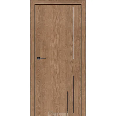 Міжкімнатні Двері Plato Line PTL-06 горіх кендал молдинг і торці алюміній чорний Darumi Ламінатин-0