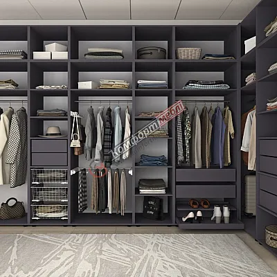 Угловая гардеробная Flex з ДСП Графит для одежды-0