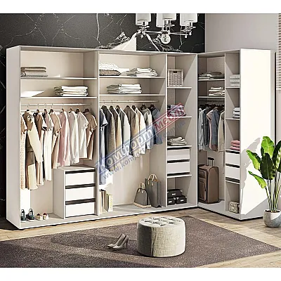 Гардеробная система Г-образная-0