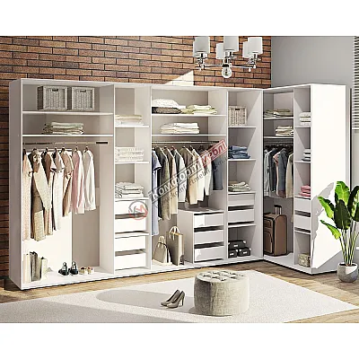 Гардеробная система 3,8х1,6м "Стандарт" угловая-0