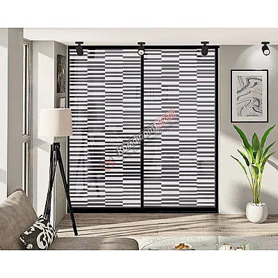 Встроенная раздвижная система 2м двухдверная "Стекло фотопечать"-0