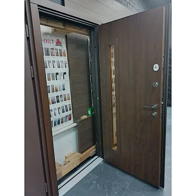 Двери Авеню Комфорт 3 Vinorit Сублимация Дуб бронзовый/Дуб бронзовый ПВХ-02 улица с терморазрывом 960*2040мм Правая, Борисполь "Redfort"-1