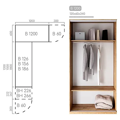 Мебель Шкаф-купе Виват B-120-1