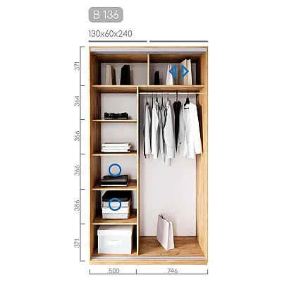 Мебель Шкаф-купе Виват B-136-1