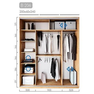 Мебель Шкаф-купе Виват B-206-1