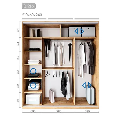 Мебель Шкаф-купе Виват B-216-1