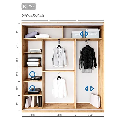 Мебель Шкаф-купе Виват B-224-1