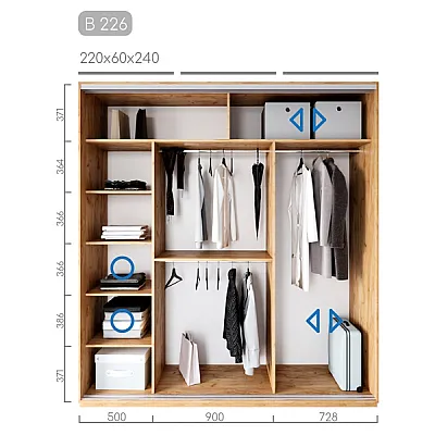 Мебель Шкаф-купе Виват B-226-1