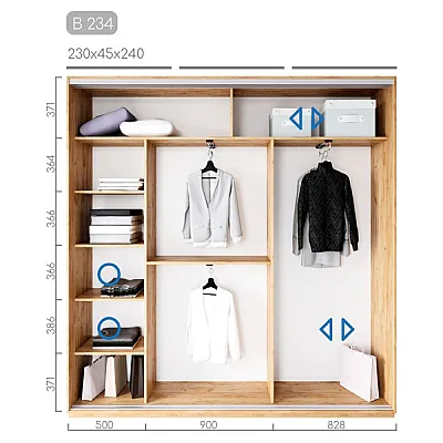 Мебель Шкаф-купе Виват B-234-1