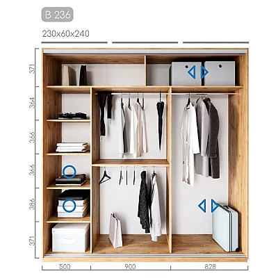 Мебель Шкаф-купе Виват B-236-1