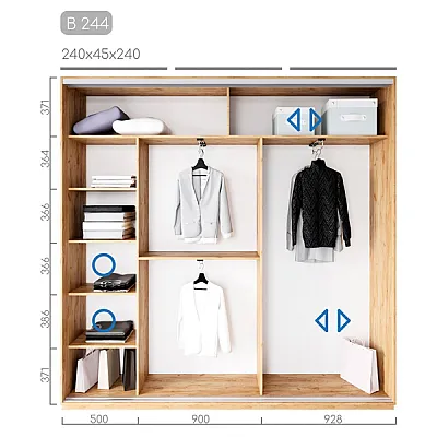 Мебель Шкаф-купе Виват B-244-1