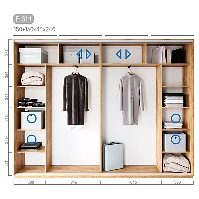 Мебель Шкаф-купе Виват B-314-1