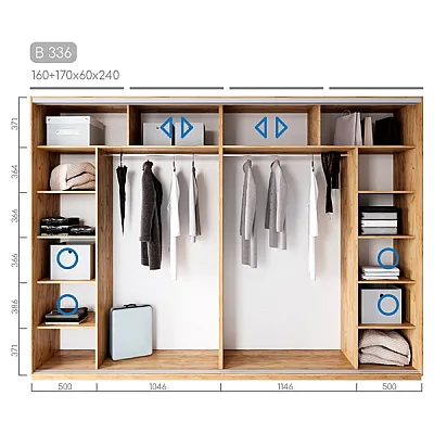 Мебель Шкаф-купе Виват B-336-1