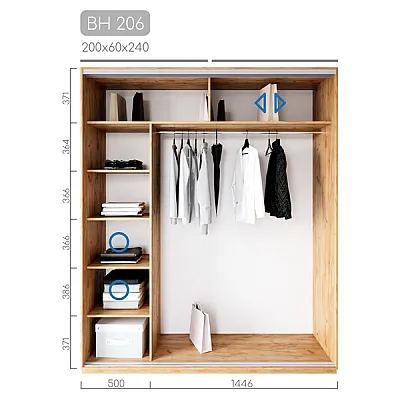 Мебель Шкаф-купе Виват BH-206-1
