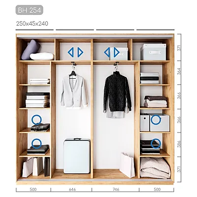 Мебель Шкаф-купе Виват BH-254-1