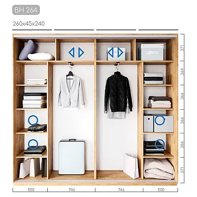 Мебель Шкаф-купе Виват BH-264-1