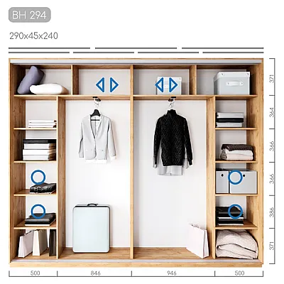 Мебель Шкаф-купе Виват BH-294-1