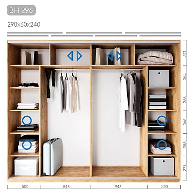 Мебель Шкаф-купе Виват BH-296-1