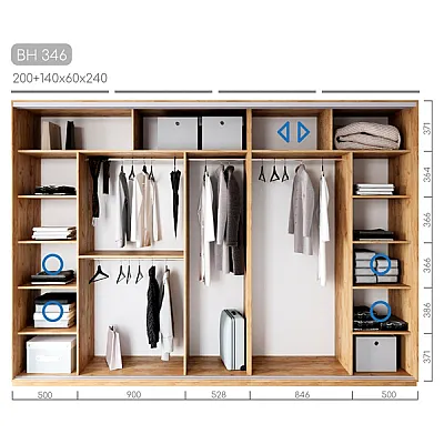 Мебель Шкаф-купе Виват BH-346-1
