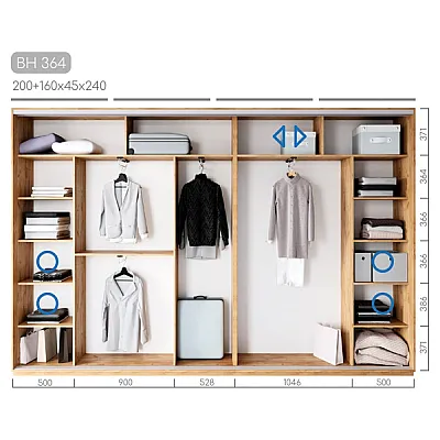 Мебель Шкаф-купе Виват BH-364-1