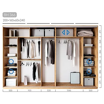 Мебель Шкаф-купе Виват BH-366-1