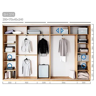 Мебель Шкаф-купе Виват BH-374-1