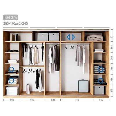 Мебель Шкаф-купе Виват BH-376-1