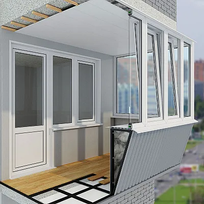 Балкон під ключ з виносом Glasso-0