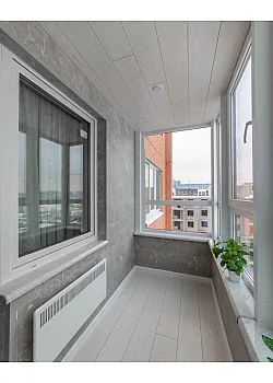 Балкон под ключ с отделкой Aluplast