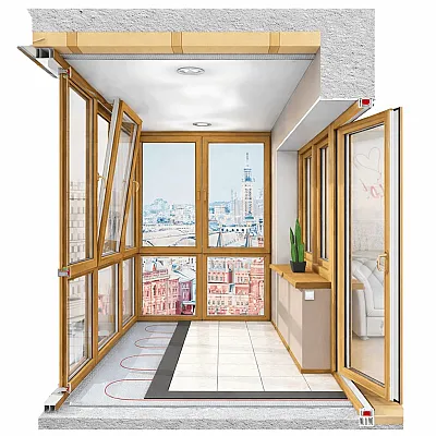 Балкон під ключ з оздобленням Glasso-0