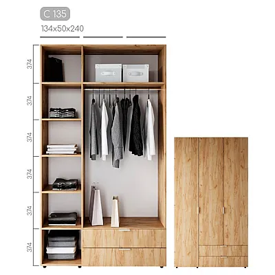 Мебель Шкаф Сота C-135-2