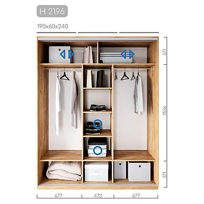 Мебель Шафа-купе Новатор H-2196-4