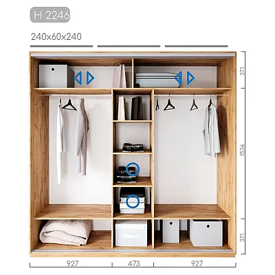 Мебель Шафа-купе Новатор H-2246-1