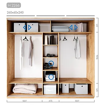 Мебель Шафа-купе Новатор H-2266-1