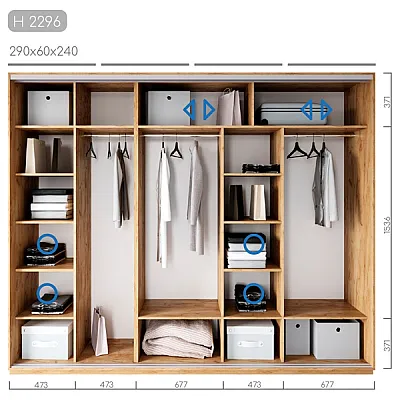 Мебель Шкаф-купе Новатор H-2296-1