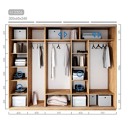 Мебель Шкаф-купе Новатор H-2306-5