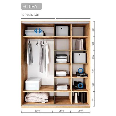 Мебель Шкаф-купе Новатор H-3196-1