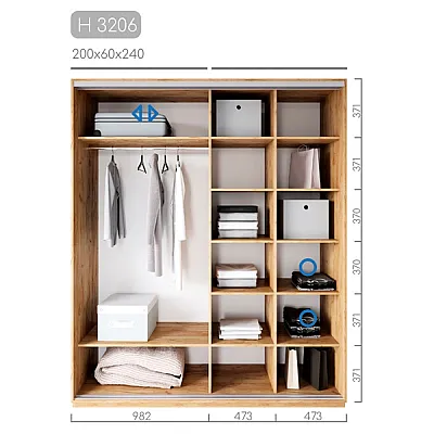 Мебель Шафа-купе Новатор H-3206-1