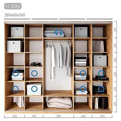 Мебель Шафа-купе Новатор H-3286-1